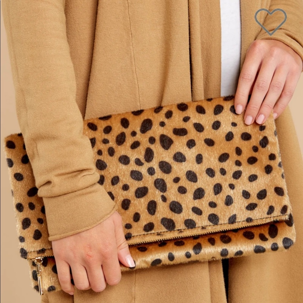 Vici Leopard Zipper Clutch